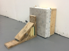 Handmade pedal made drum using reclaimed and found materials.